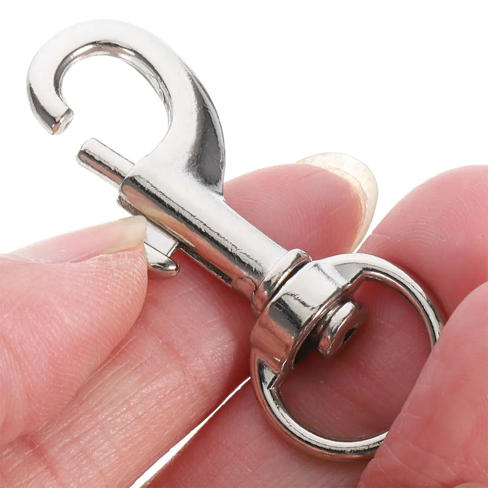 10Pcs Electroplated Stainless Steel Swivel Snap Hooks Versatile Dog Leash Clips for Small Diameter Cables Shoulder Straps