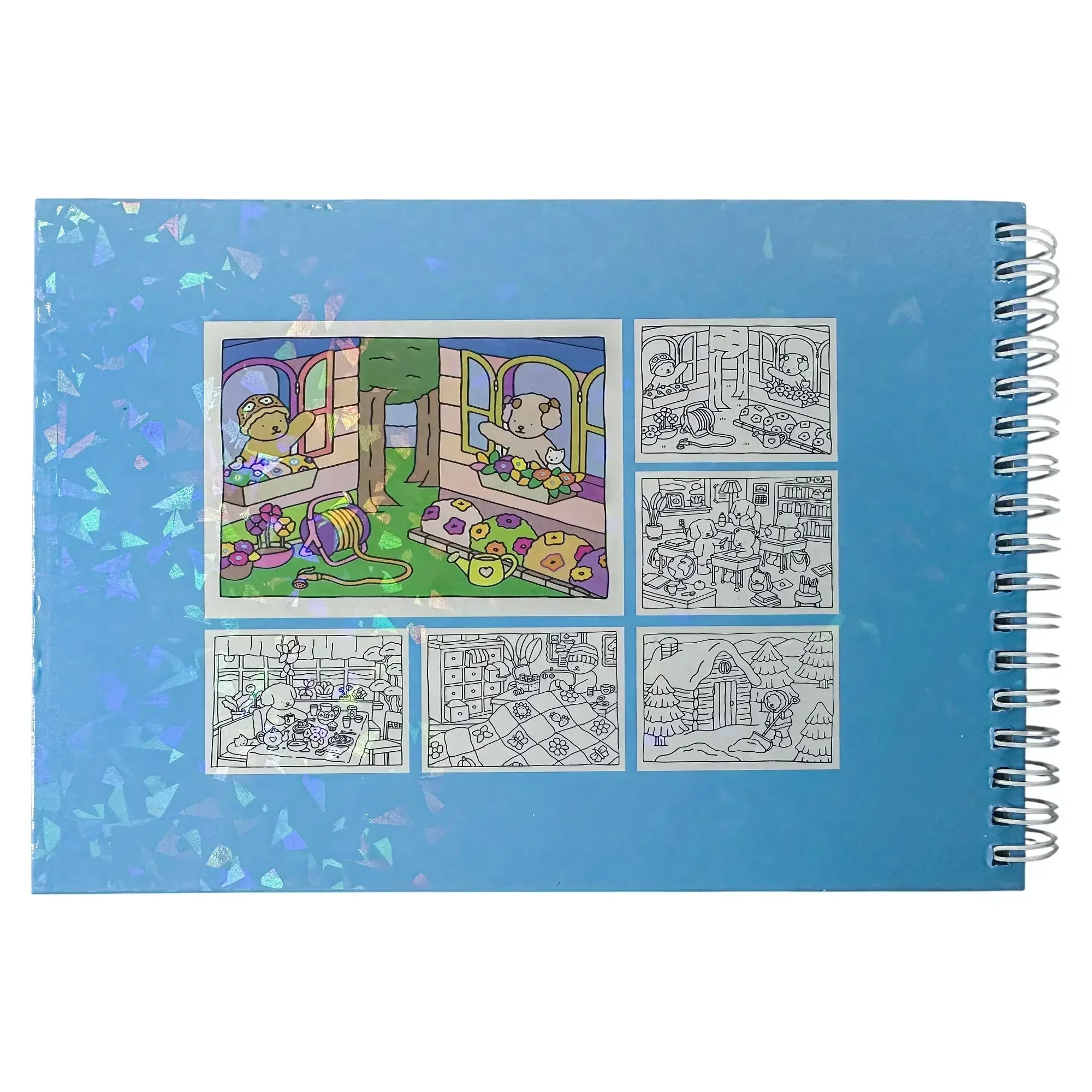 Coloring book immersive cute art bold and simple patterns adult stress relief and family interaction stimulate creativity