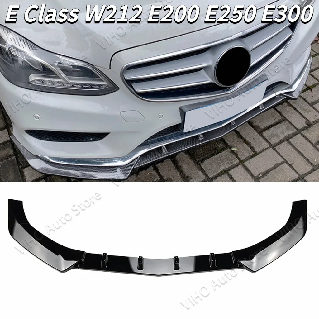 For Mercedes Benz E Class Facelift Body Kit W212 E200 E250 E300 2013 2014 2015 Car Front Bumper Lip Spoiler Splitter Styling