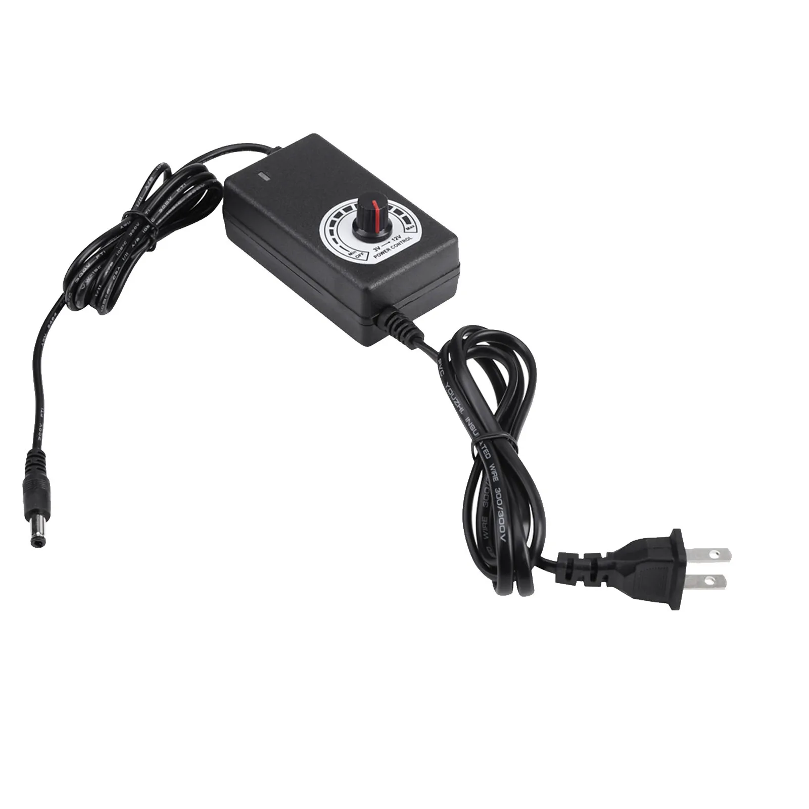 3‑12V 2A Adjustable Motor Speed Controller Lower Power Consumption AC To DC Adapter US Plug 110‑240V