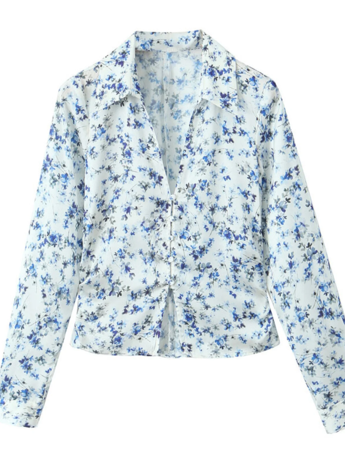 Csa E de Manga Longa Estampada Moda Fena Primavera 2024 Emaecimento Versátil Nova Chegada Top de Qualidade Pr...