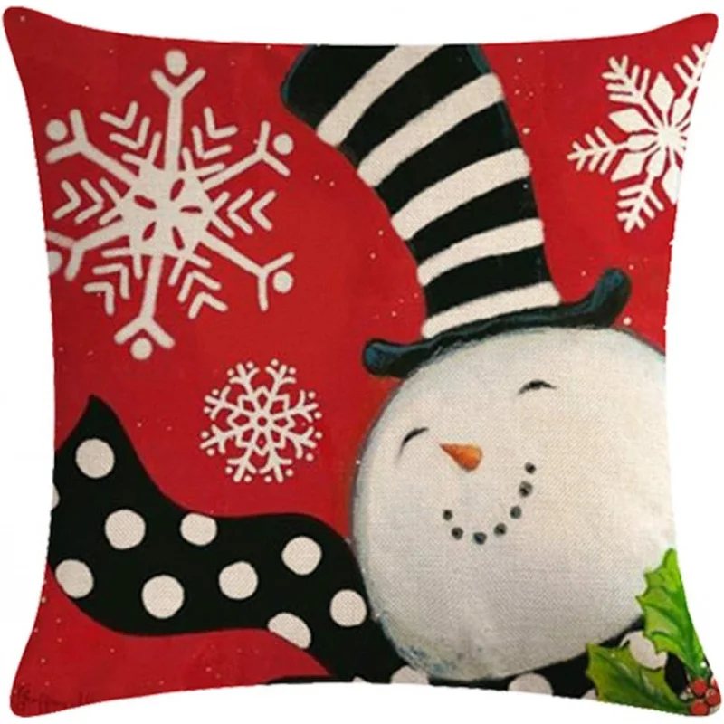 Christmas Pillow Set 4-piece Cute Snowman Paddle Home Decoration Winter Pillow Set 20inx20in