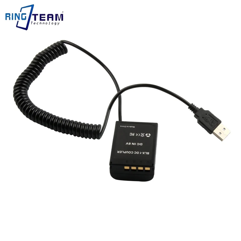New BLX-1 Battery Adapter BLX1 Coupler to USB Coiled Cable for Olympus OM-1 OM1 Mirrorless Camera