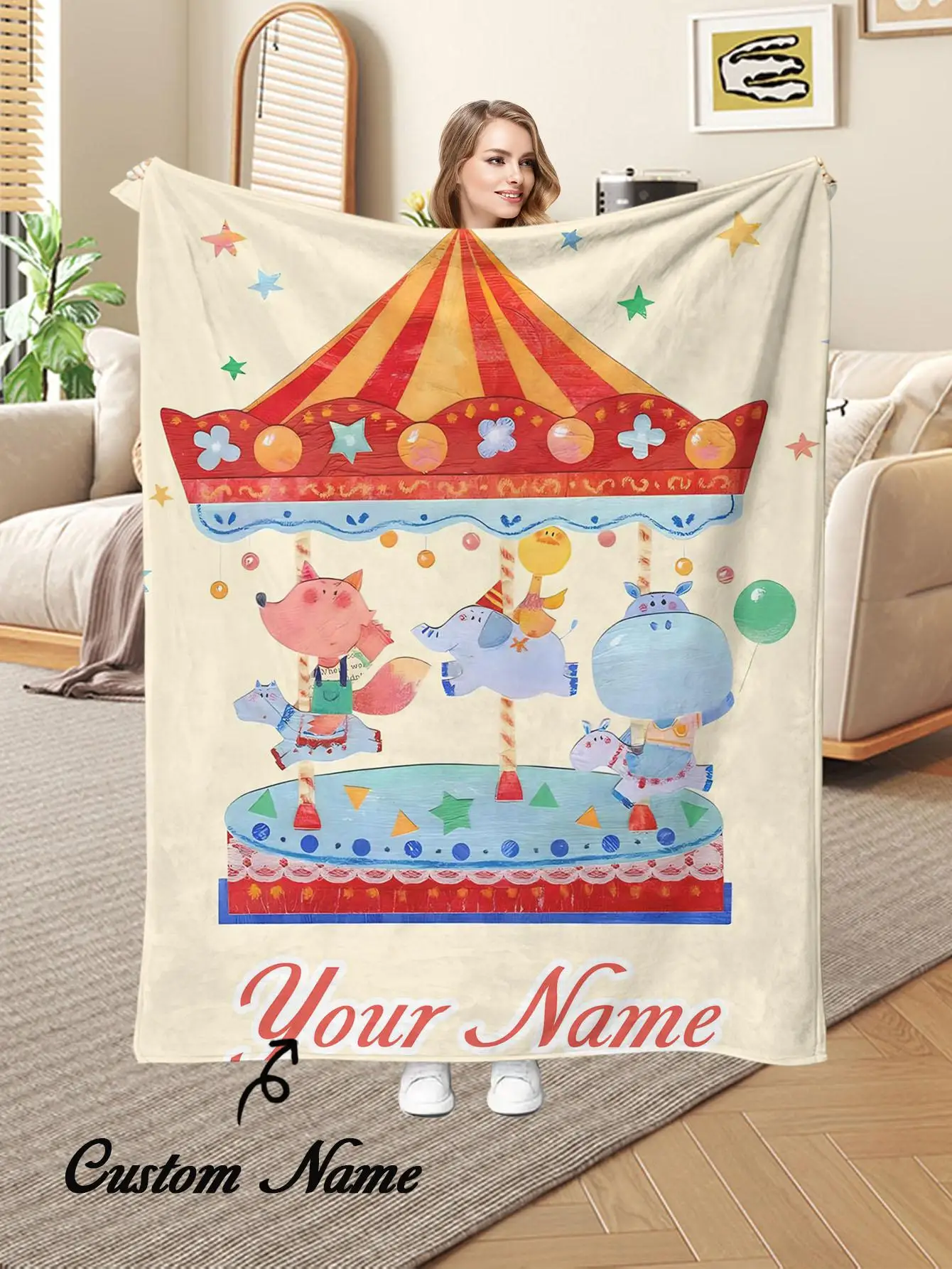 Customized Model-Personalized Photo, High-Definition Printing, Comfortable Blanket, Suitable for Grandparents, Sisters, Parents, Friends, Valentine's Day Gifts, Lightweight, Soft, Suitable for All Seasons
