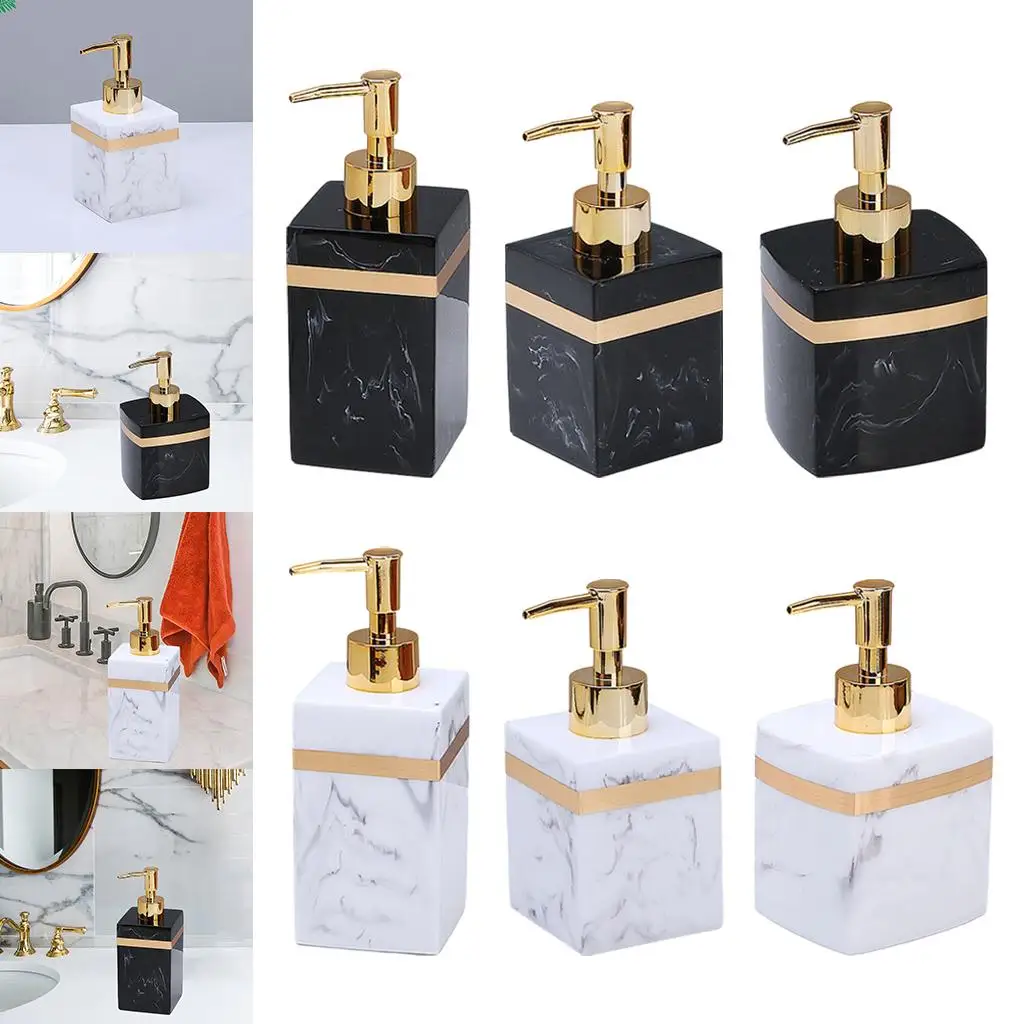 موزع صابون راتينج قابل لإعادة الاستخدام، زجاجة مضخة لوشن سائلة فارغة لسطح كونترتوب الغرفة #4