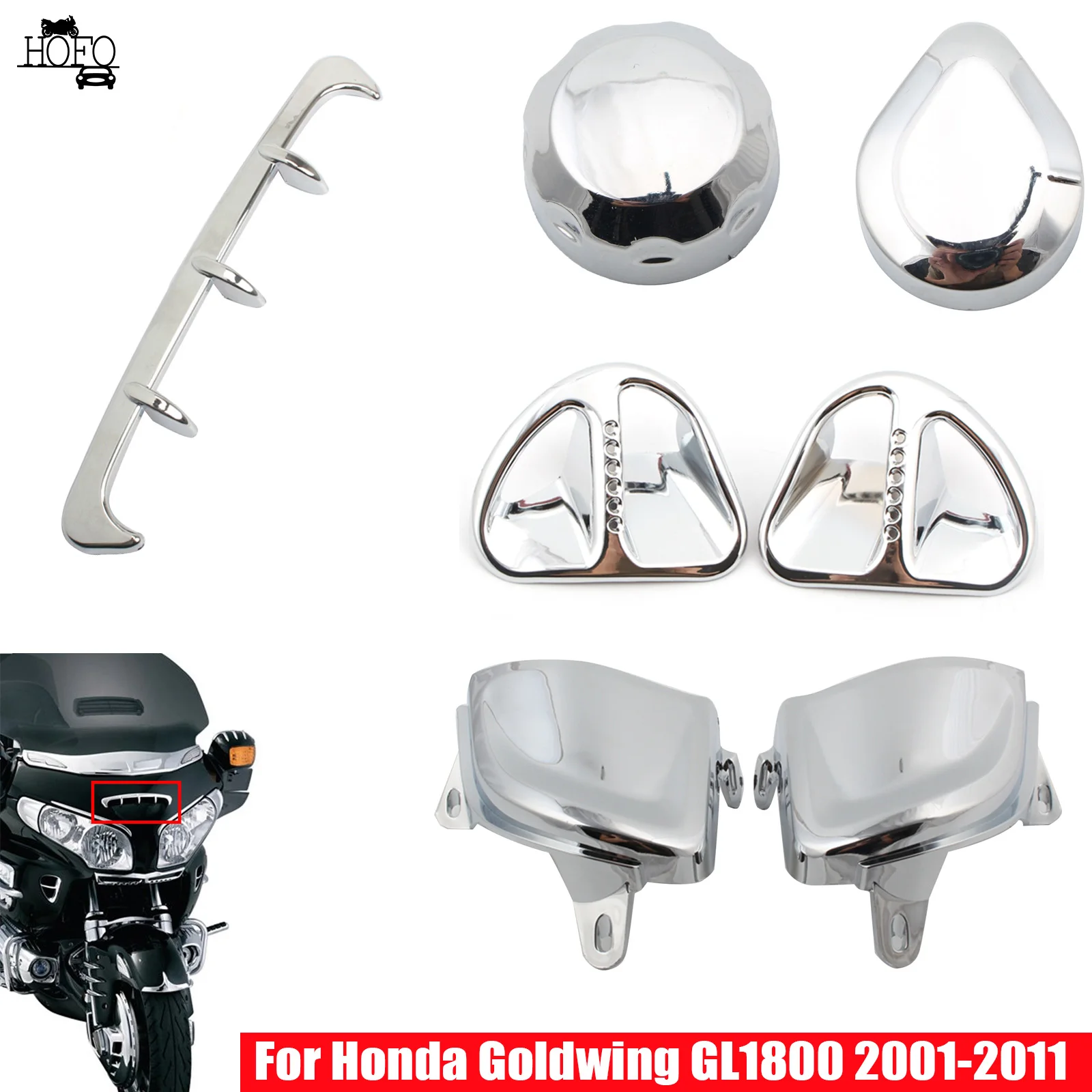 

For HONDA Goldwing GL1800 2001-2011Motorcycle Chrome Fairing ABS Plastic Chrome Modified Parts