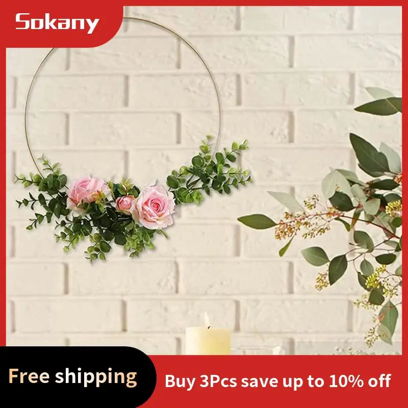 

A59E-10шт гирлянда имитация цветка большой круг деревянная настольная украшение круг металл