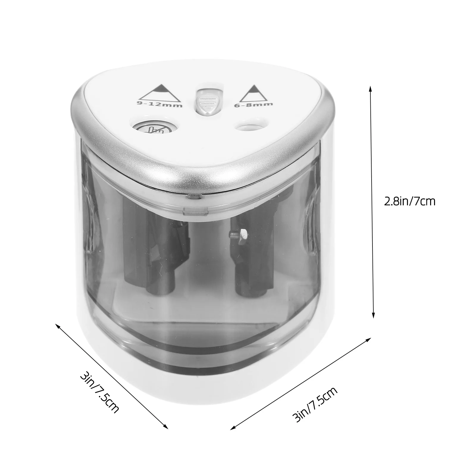 Temperino Elettrico a Doppio Foro Automatico per Matite da 6-12mm, Portatile e Resistente