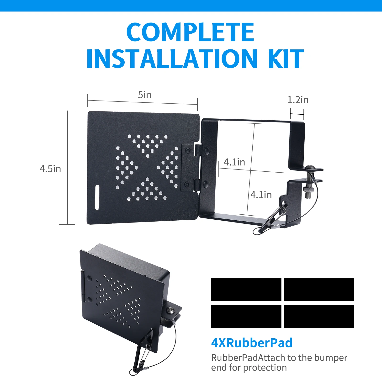 أغطية نهاية ممتص الصدمات RV من الألومنيوم، مجموعة مكونة من قطعتين تناسب المصد المربع مقاس 4 بوصات مع فتحات تهوية مضادة للانسداد وملحقات تخزين متينة RV