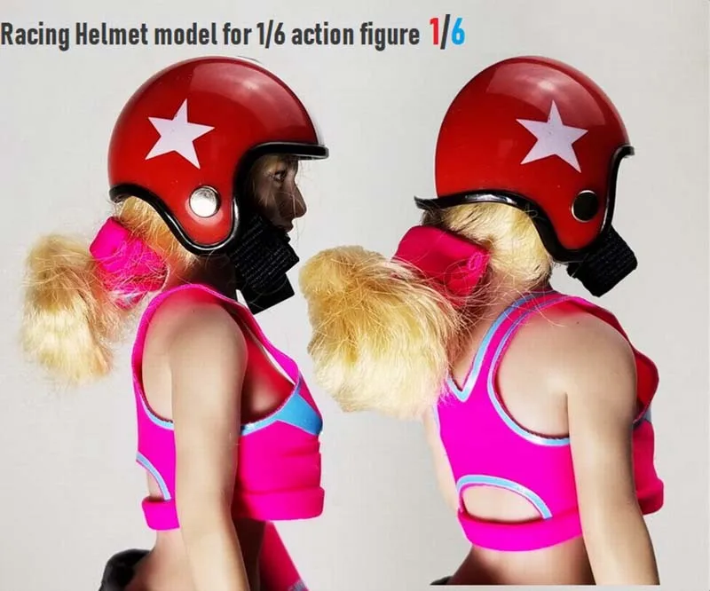In Stock 1/6 Scale Helmet Racing Helmet Motorcycle Plastic Model Accessories for 12