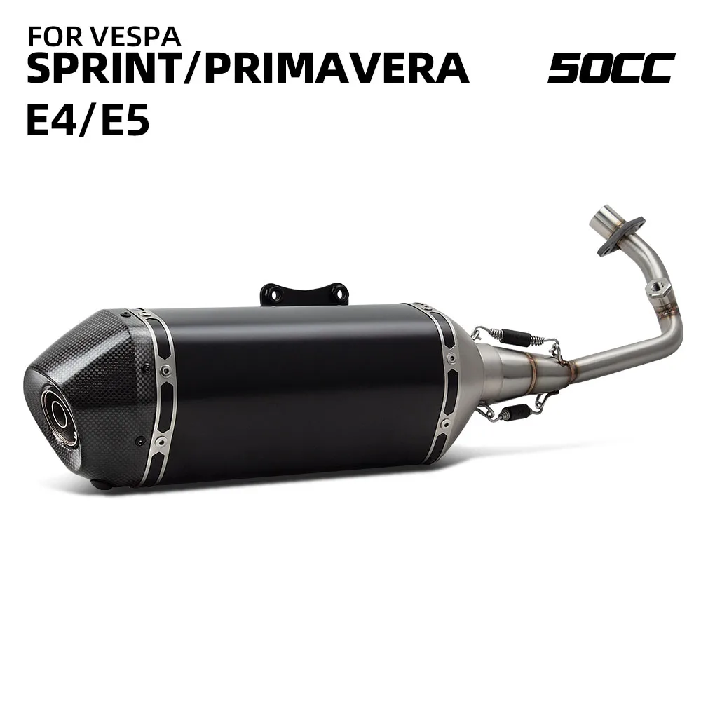 For vespa sprint Exhaust Full System Modify Front Link Pipe exhaust muffler primavera 3V 50cc 80cc e4/e5 2014-2024