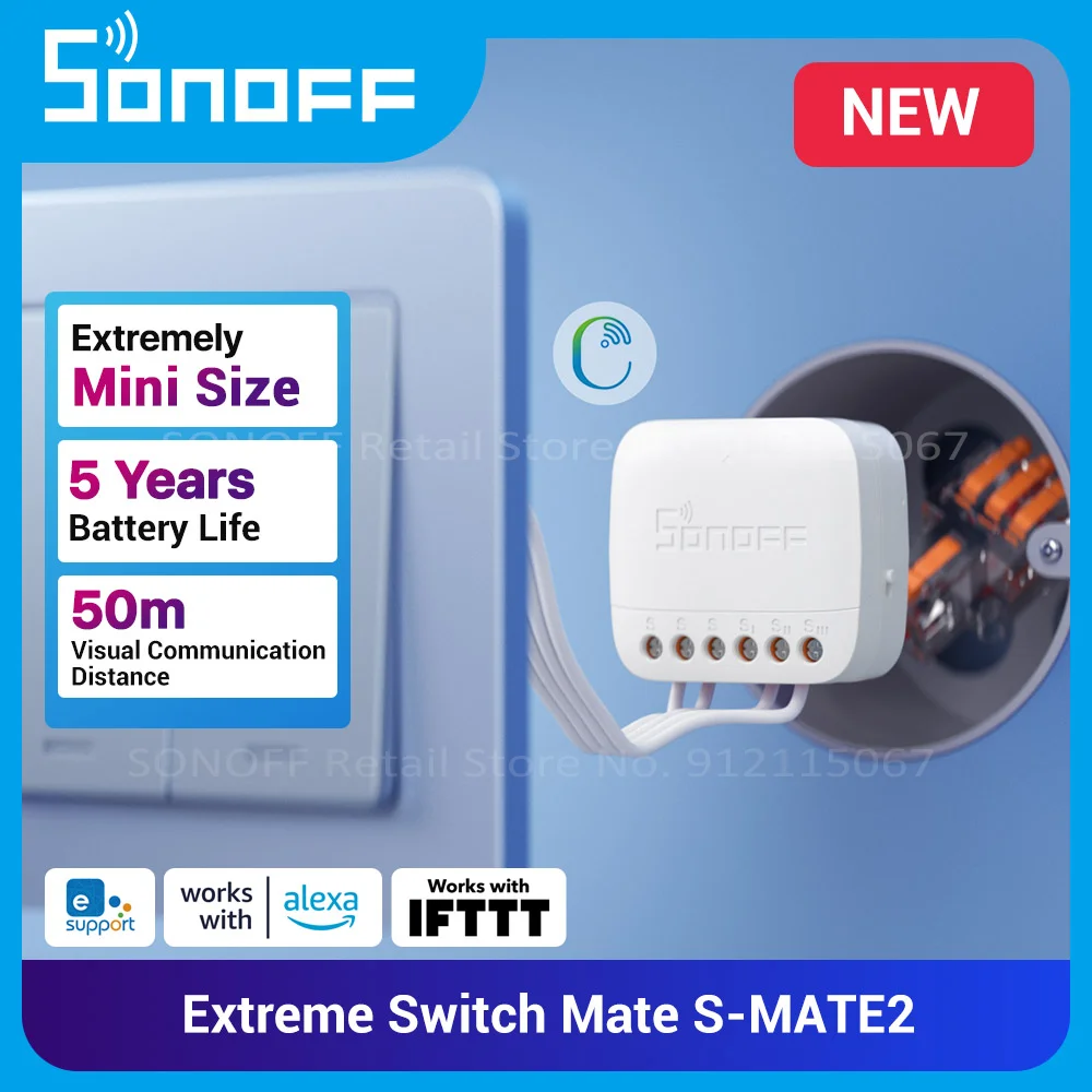 SONOFF Extreme Switch Mate S-MATE2 eWeLink-Remote Control via Smart Switch for Smart Home Work with Alexa Google Home IFTTT