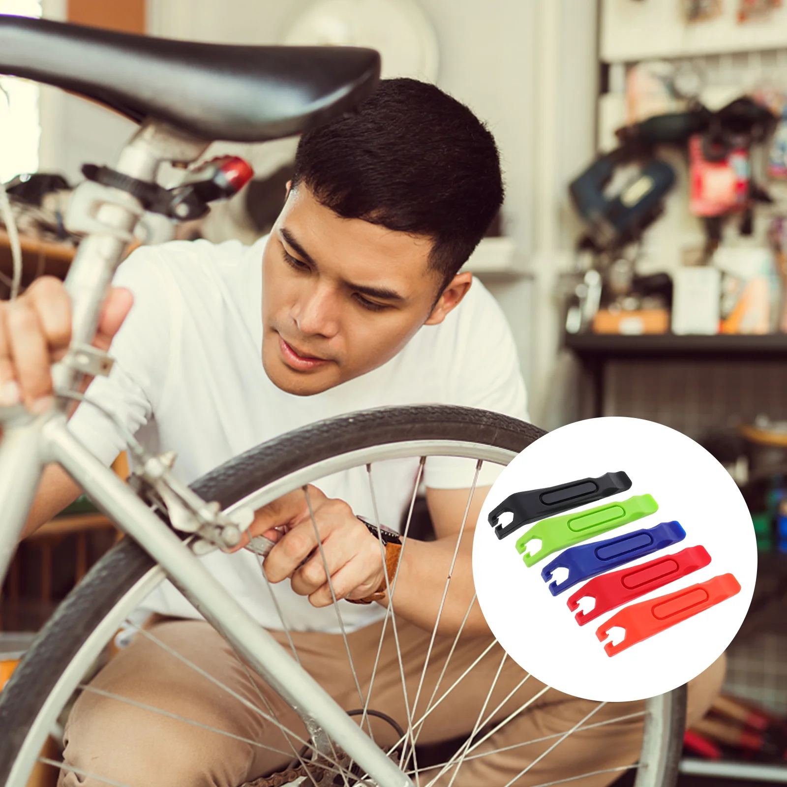 

5pcs Tire Lever Bike Tools Plastic Colored Durable Practical Easy Efficient Bicycle Repair Accessories Cycling