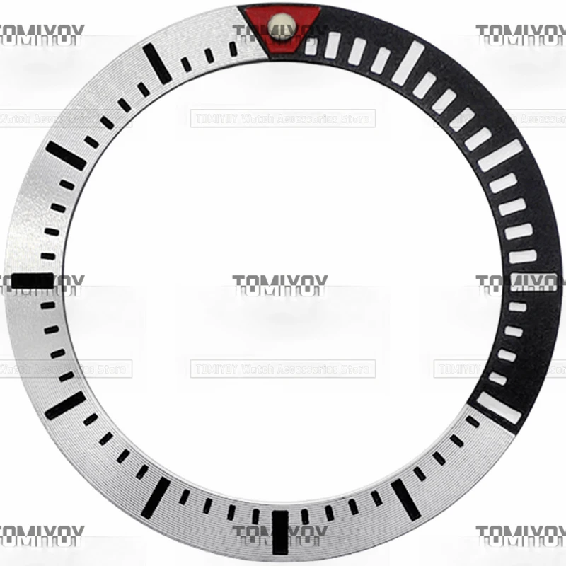 37.2MM Black Red Silver Blue Green Grey Aluminum Oblique Watch Bezel Insert Fit For SKX007 Mechanical Wristwatch