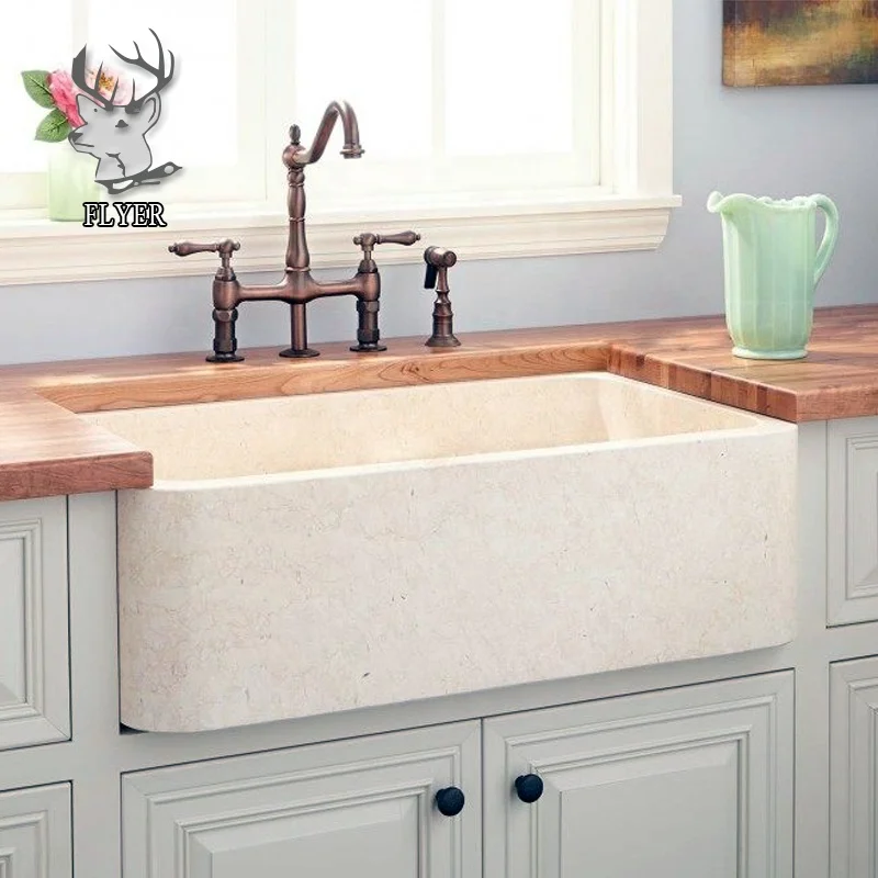 Natural stone marble bathroom/kitchen inlay bowl trough Rectangular sink