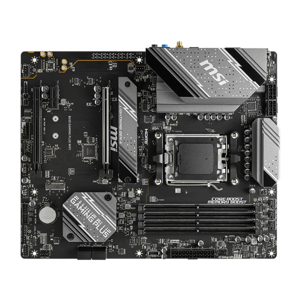 MSI B650 GAMING PLUS WIFI Motherboard Supports Socket AM5 R9 7900X3D R7 7800X3D R5 7600X CPU, AMD B650, 4xDDR5, PCIe 4.0, ATX.