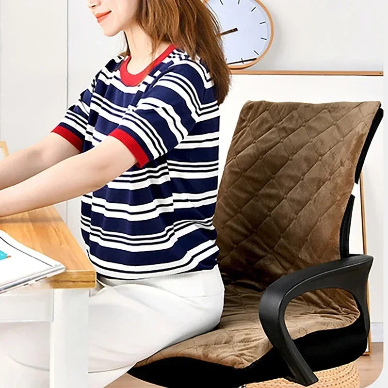 Office Seat Heating Pad Electric Heating Cushion Chair Backrest Integrated Thermostatic Mat 8 Gear Adjustable Temperature