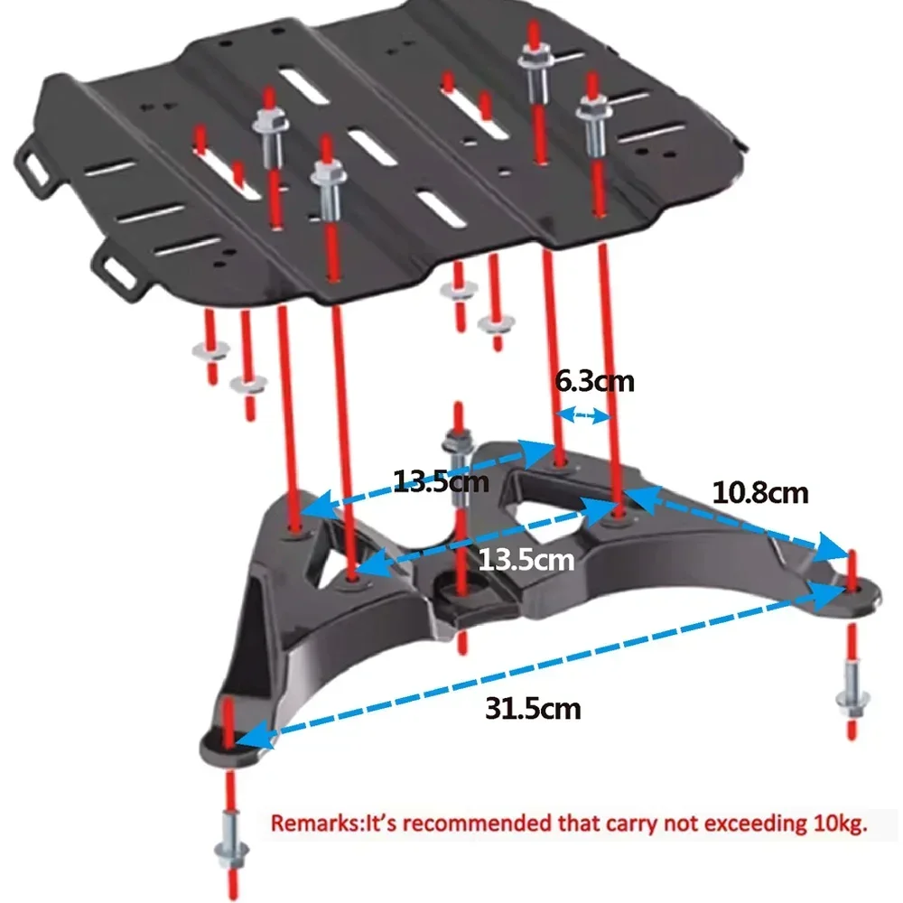 Para ZONTES 350E ZT350T-E estante trasero para motocicleta caja trasera estante de equipaje estante trasero accesorios de modificación 350e zt350-e