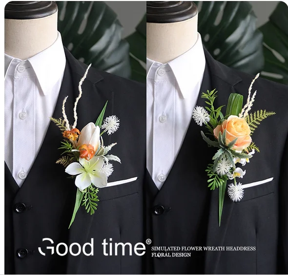 

Men's brooch flower artificial flower Mori bridal headdress hairpin wedding photography photo makeup modeling headdress
