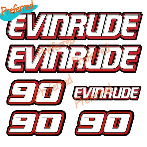 EVINRUDE Outboard Motor Refurb DECAL Kit - ALL ENGINE Motocross Racing Laptop Helmet Trunk Wall Decal
