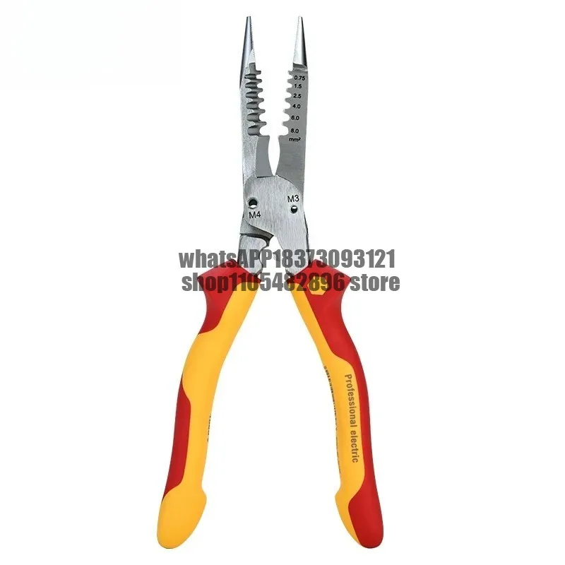 6 in 1 electrical pliers multi-functional electrical special pointed nozzle wire stripping and cutting wire