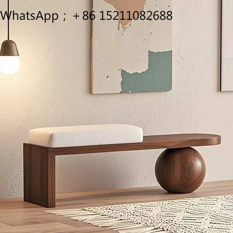 SCY medieval style shoe change stool furniture, shoe stool at the entrance, long strip low stool at the end of the bed