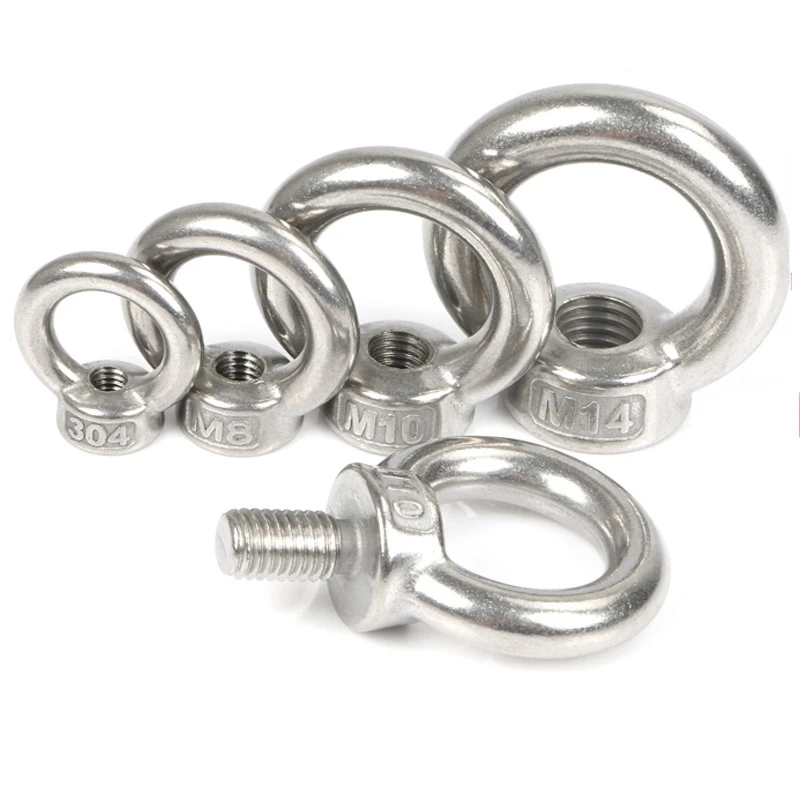 M3 M4 M5 M6 M8 M10 M12 304 Edelstahl Hebeösen-Schrauben/Ringösen-Ringe mit Haken