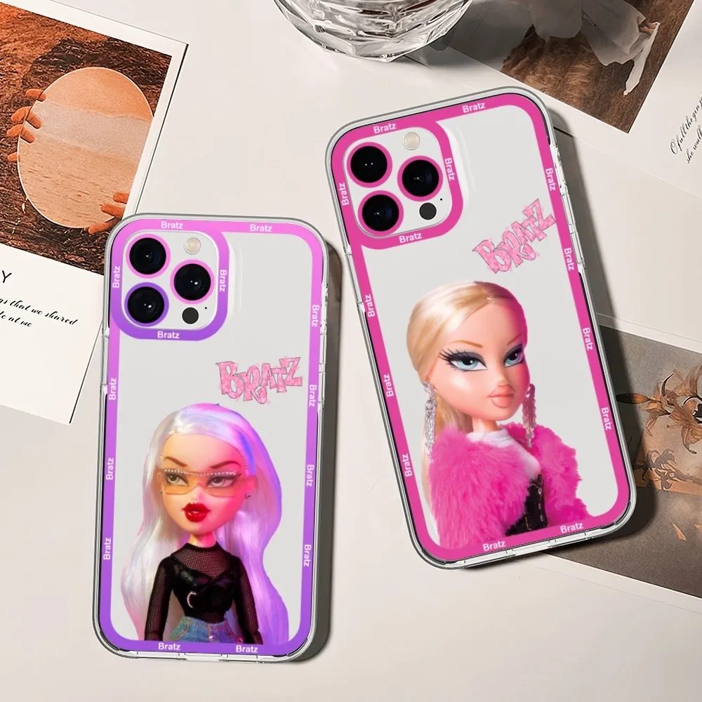 Fashion Bratzs Doll Phone Case For iPhone 11 12 Mini 13 14 Pro Max Transparent Shell