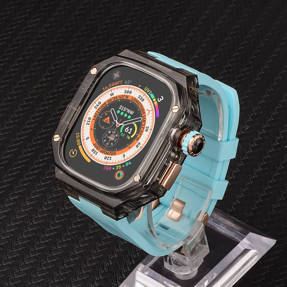 مجموعة تعديل فاخرة لساعة أبل الترا 2 49 مللي متر تجديد وزارة الدفاع IWatch 9 8 7 6 5 4 SE 45 مللي متر 44 مللي متر 41 مللي متر 40 مللي متر شريط مطاطي فاخر