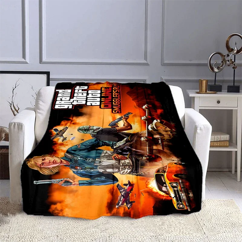 3D Grand Theft Auto GTA Game Blanket for Children High Quality Flannel Blankets Soft and Comfortable Home Travel