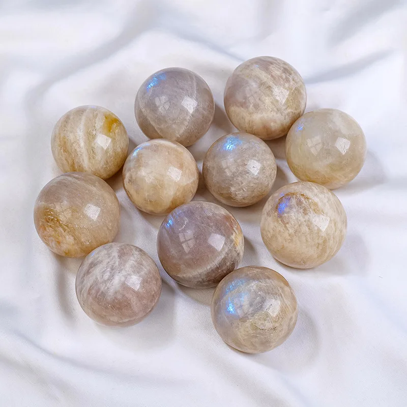 

1 шт., натуральный драгоценный камень, лунный камень, шар, синий кошачий глаз, многогранная вспышка, украшение для дома, комнаты, дух, волшебный алтарь, кристалл, исцеление