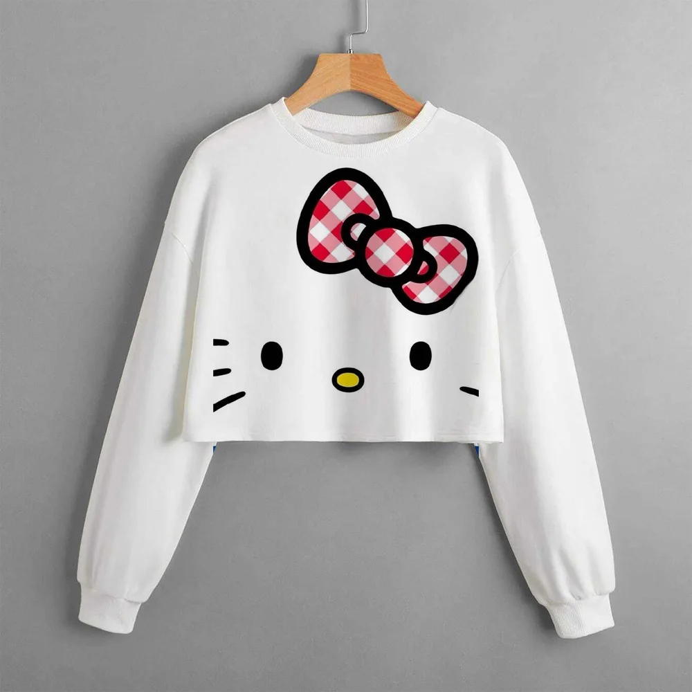 2024 Nieuwe Lente En Herfst Meisjes Hello Kitty Cartoon Hoodie Mode Kinderen Sweatshirt Cartoon Lange Mouw Kinderkleding