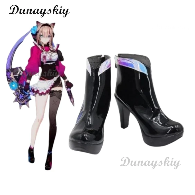 Game Honkai Impact 3 Pardofelis Cosplay Shoes Halloween Carnival Boots Cosplay Prop High Heel PU Leather Shoes Custom Made