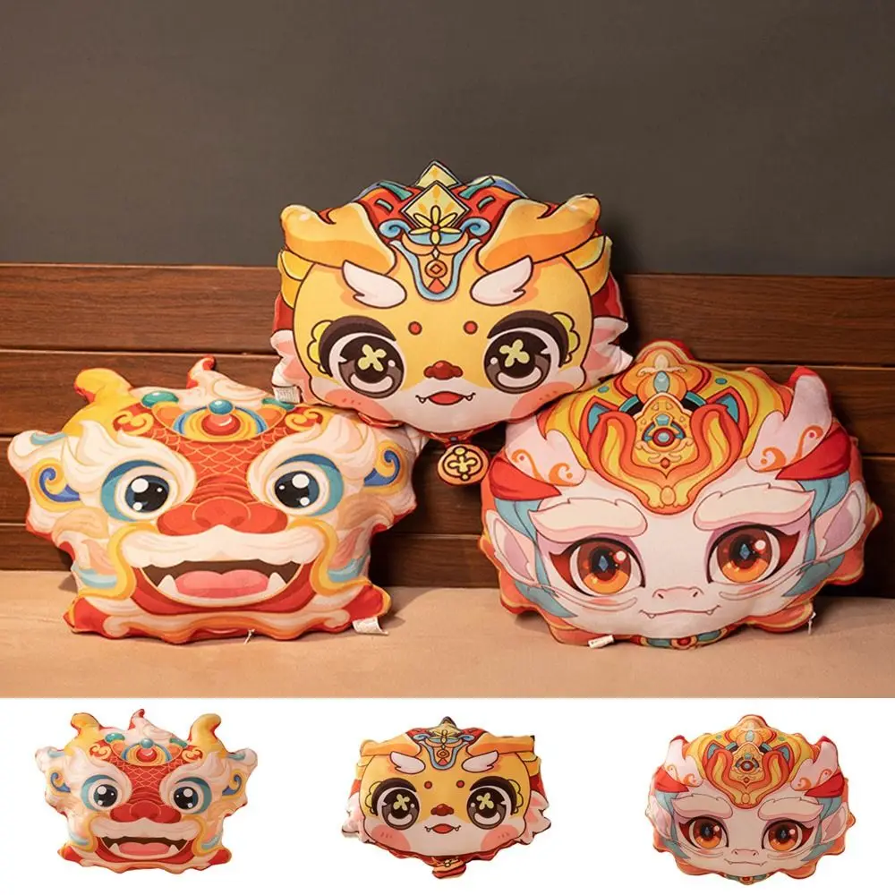 Creative 3D Dragon Mascot Pillow Traditional Chinese Style Cartoon Dragon Doll Decorative with Core Zodiac Dragon Doll Office