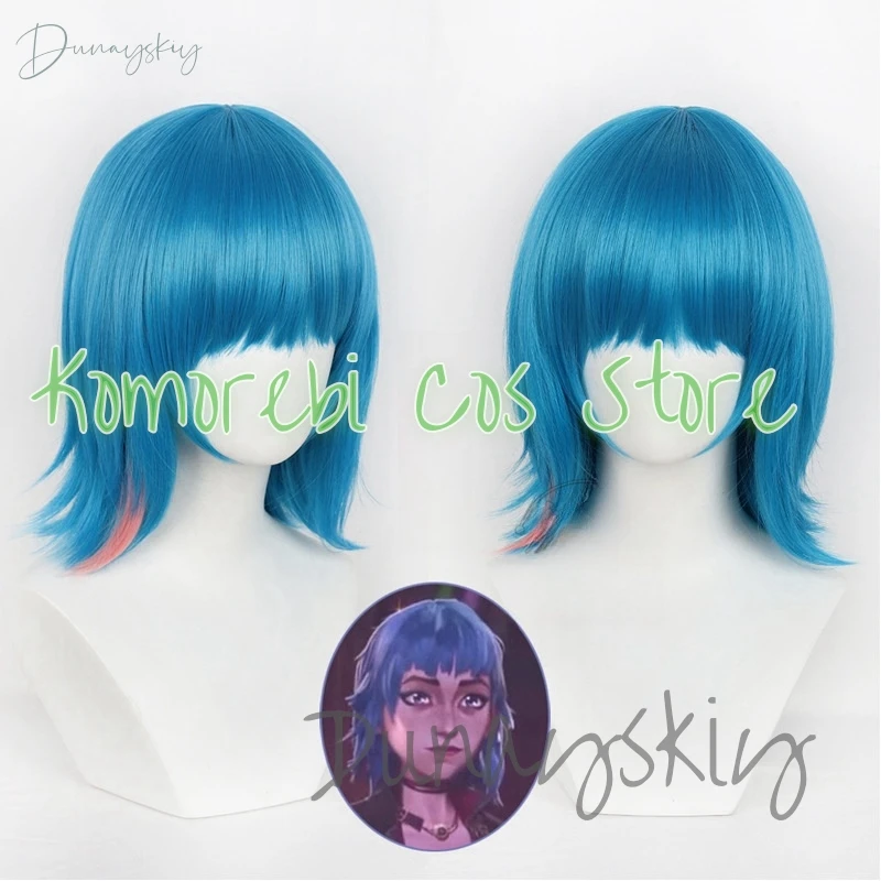 

Game LOL Arcane Season 2 Jinx Cosplay Wig Blue Short Heat Resistant Hair Jinx PROM Cosplay Halloween Carnival Props Customized