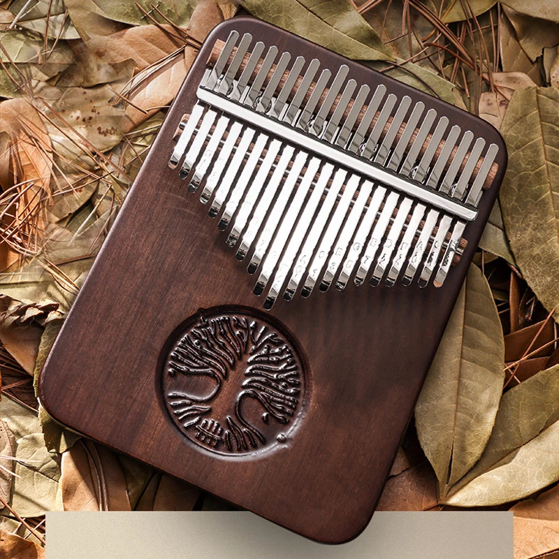 HLURU 21 Key Kalimba Musical Instrument Professional Thumb Piano Full Solid Wood Black Walnut Kalimba Finger Piano Portable