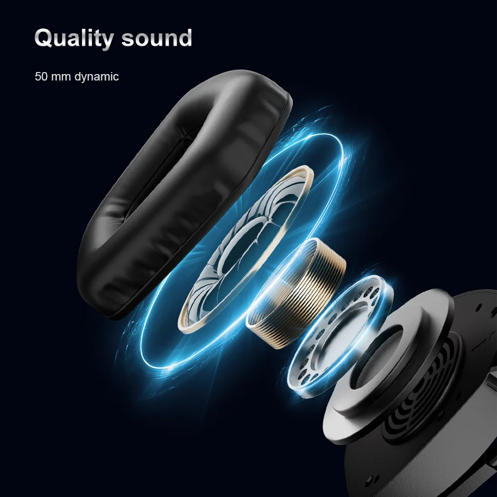 TAIDU T01 auriculares para juegos auriculares inalámbricos Bluetooth de alta calidad con controladores de 50mm auriculares de modo cuádruple para PC portátil PS5 Xbox