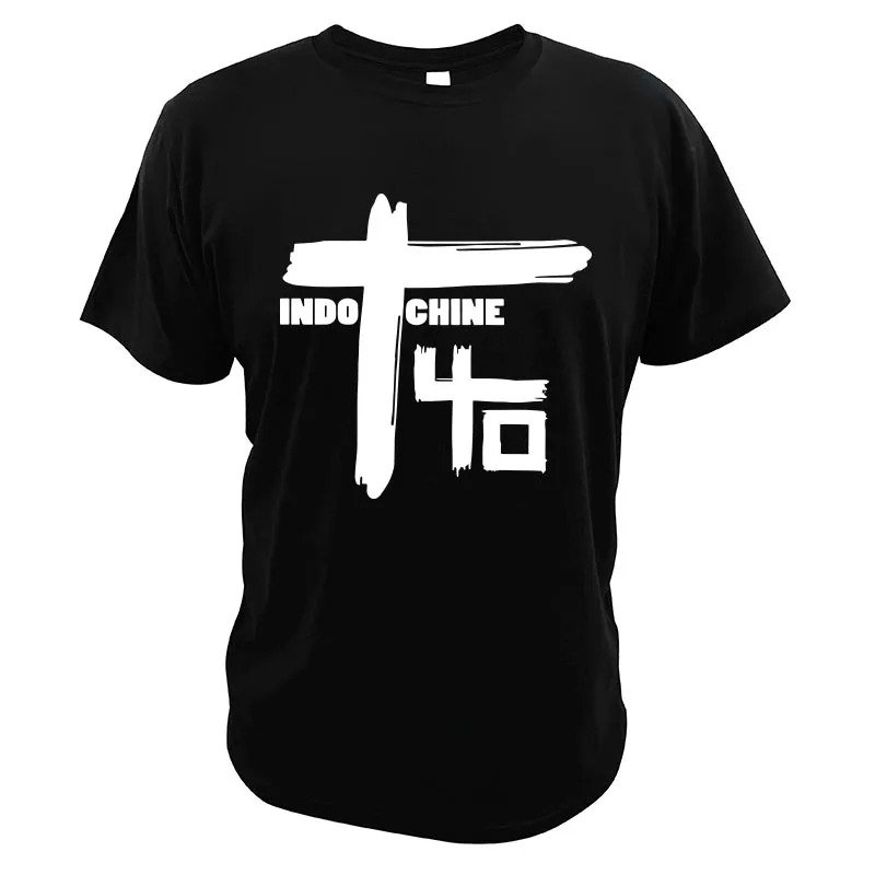 

Indochine Pop Rock T-Shirt New Wave French Band Men's Basic Short Sleeve Casual Summer Top TeesF
