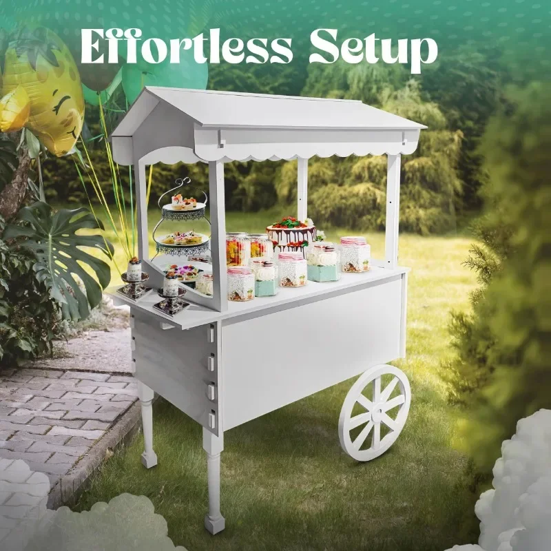 Wooden candy cart, dessert cart, suitable for parties, weddings, birthdays, easy to assemble