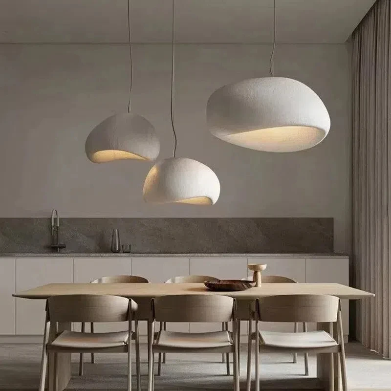 Nordic Minimalist Wabi Sabi Wind LED Chandelier Pendant Light for Dining Room Bar Loft Bedroom Home Decor Hanging Lamp Fixture
