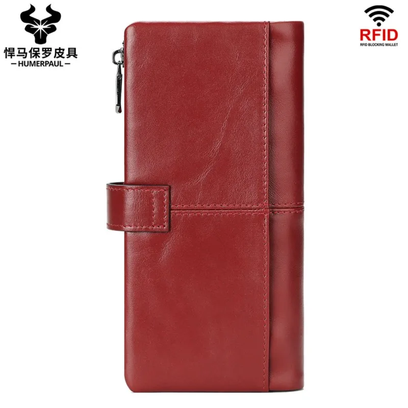 Luxury Genuine Cowhide Handheld Wallet 2025 Best-Selling RFID Blocking Anti-Magnetic Multi-Slot Credit Card Holder for Men Women