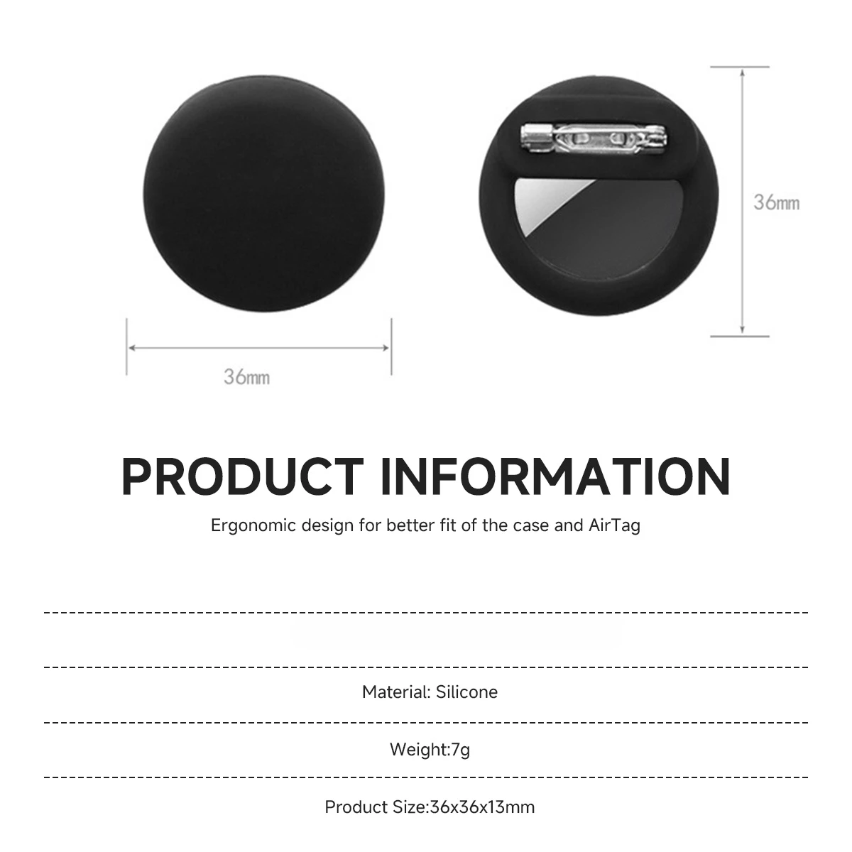 Cover For Airtag Kids Holder Invisible Pin Hidden Airtags Case GPS Tracker Cover for Children, Kid, Elderly, Luggage, Clothing