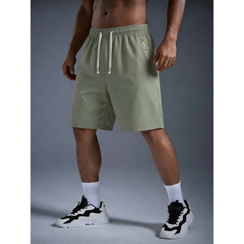 Summer Men's Clothes Basketball Shorts Ice Silk Stretch Running Pants Y2k Clothing Male Sports Man Sneakers Gym Short Anime Sea