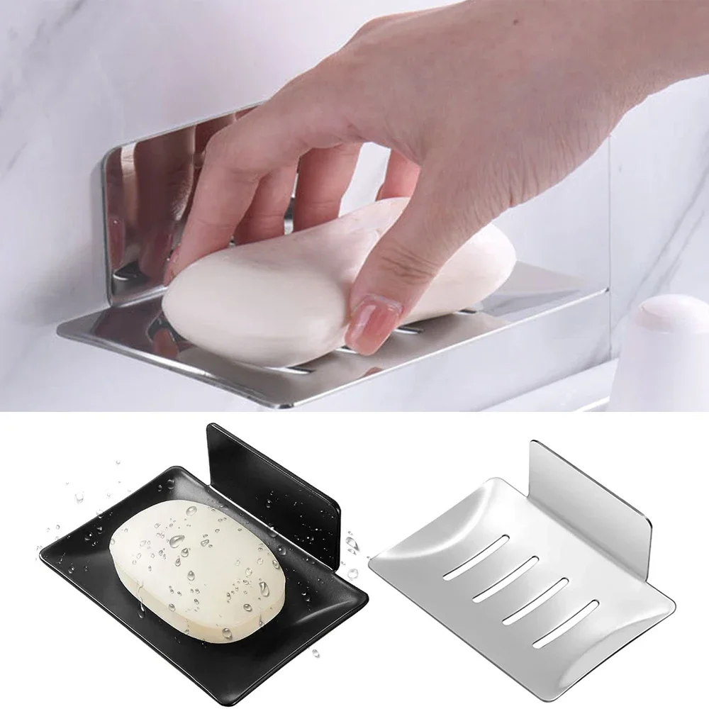 

Bathroom Soap Holder Stainless Steel Soap Holder Free-Punching Wall Mounted Soap Box With Drain Water Bathroom Accessories