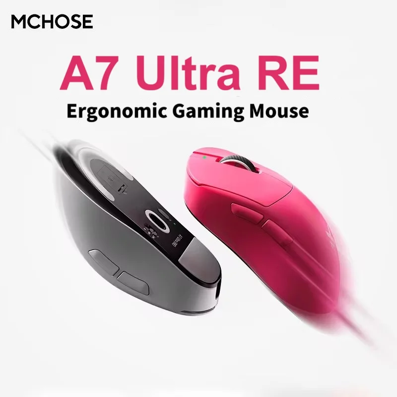 

MCHOSE A7 Ultra RE E-sports Gaming Mouse Tri-mode Wireless Dual 8K Ultra Lightweight 500mAh 20000fps 42000DPI Ergonomics Mouse