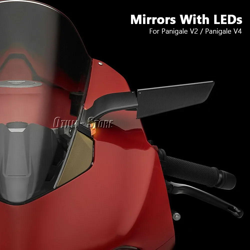 Motorcycle Accessories New Rearview Mirror With LED Turn Signals For Ducati Panigale V2 2020-2023 PANIGALE V4 2019-2022