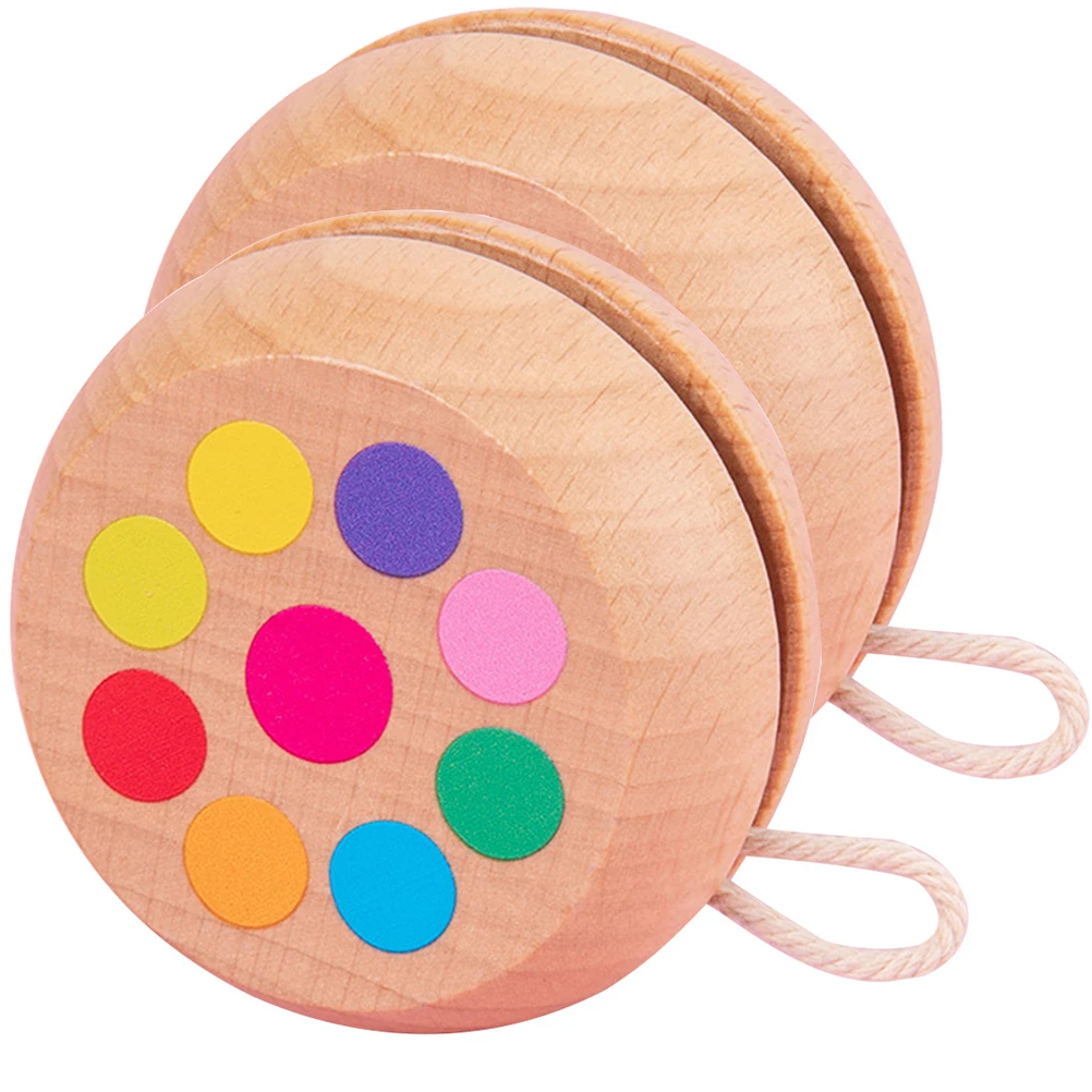 

2 Pcs Children's Yo-yo Wood Balls Yoyo Toys for Toddlers Kids Yo-yos Wooden Playthings