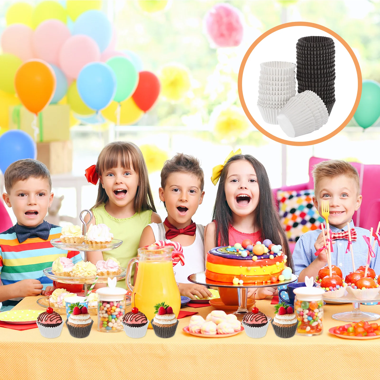 

1000Pcs Cake Cup Cupcake Paper Liners Thick Greaseproof Muffin Wrappers for Baking Mini Muffin Cups Dessert Bowls for Birthdays