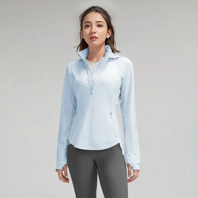 

Blouses for yoga woman Women's Workout Jacket Lightweight Zip Up Yoga Jacket Cropped Athletic Slim Fit Tops