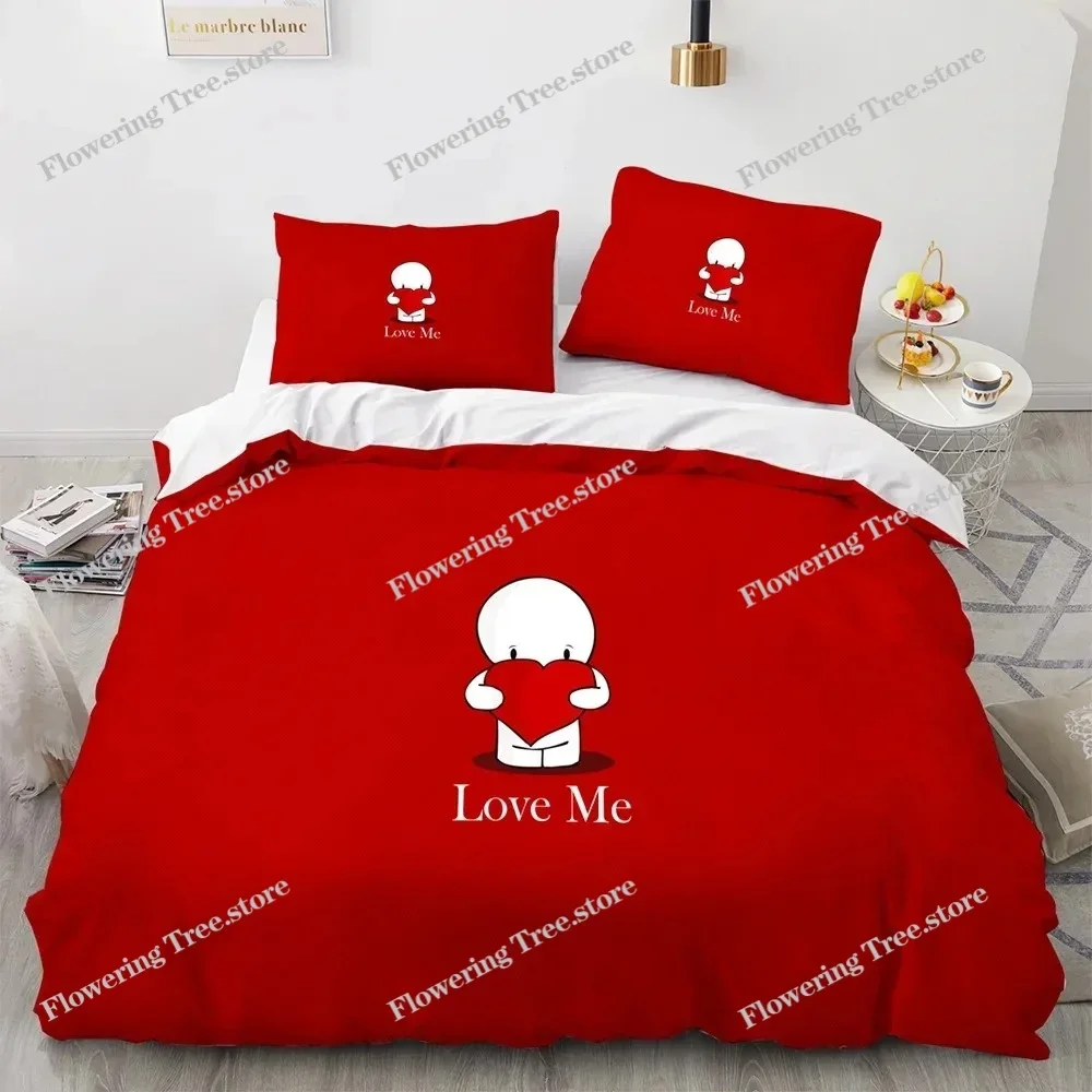 

Love Bedding Set Single Twin Full Queen King Size Wedding Bed Set Aldult Kid Bedroom Duvetcover Sets 3D Anime couple 025